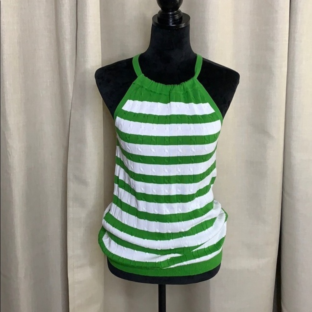 Summer knit sleeveless sweater with back tie